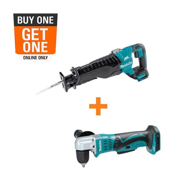 18V LXT Lithium-Ion Brushless Cordless Variable Speed Reciprocating Saw (Tool-Only) with 18V LXT 3/8 in. Angle Drill