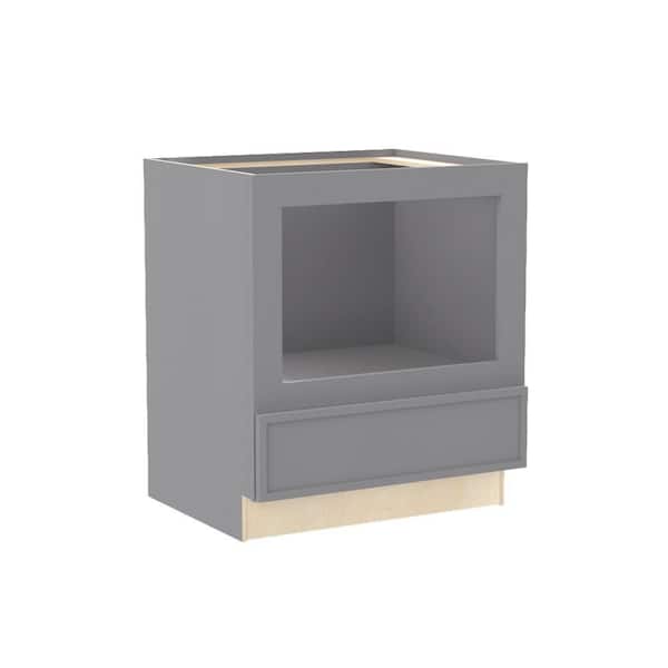 Franklin 30 in. W x 24 in. D x 34.5 in. H Assembled Plywood Microwave Base Kitchen Cabinet in Veiled Gray with SoftClose