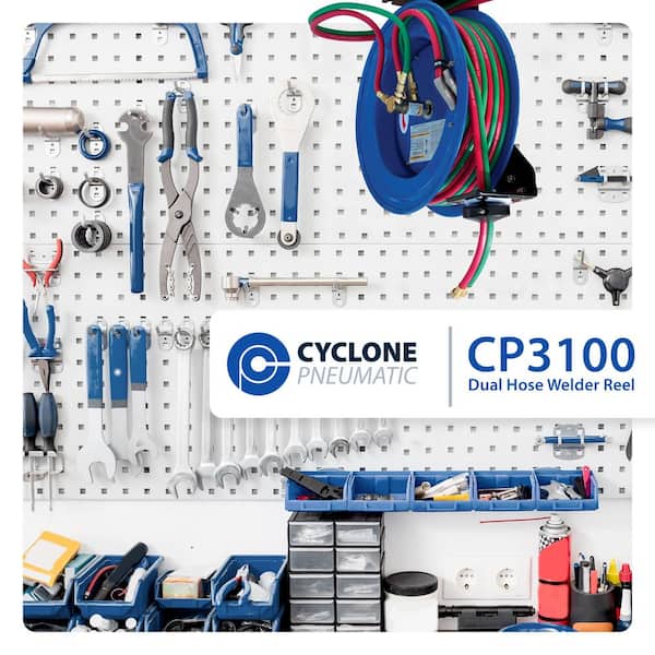 Cyclone Pneumatic 100 ft. Professional Dual-Hose Welding Reel CP3100 - The  Home Depot