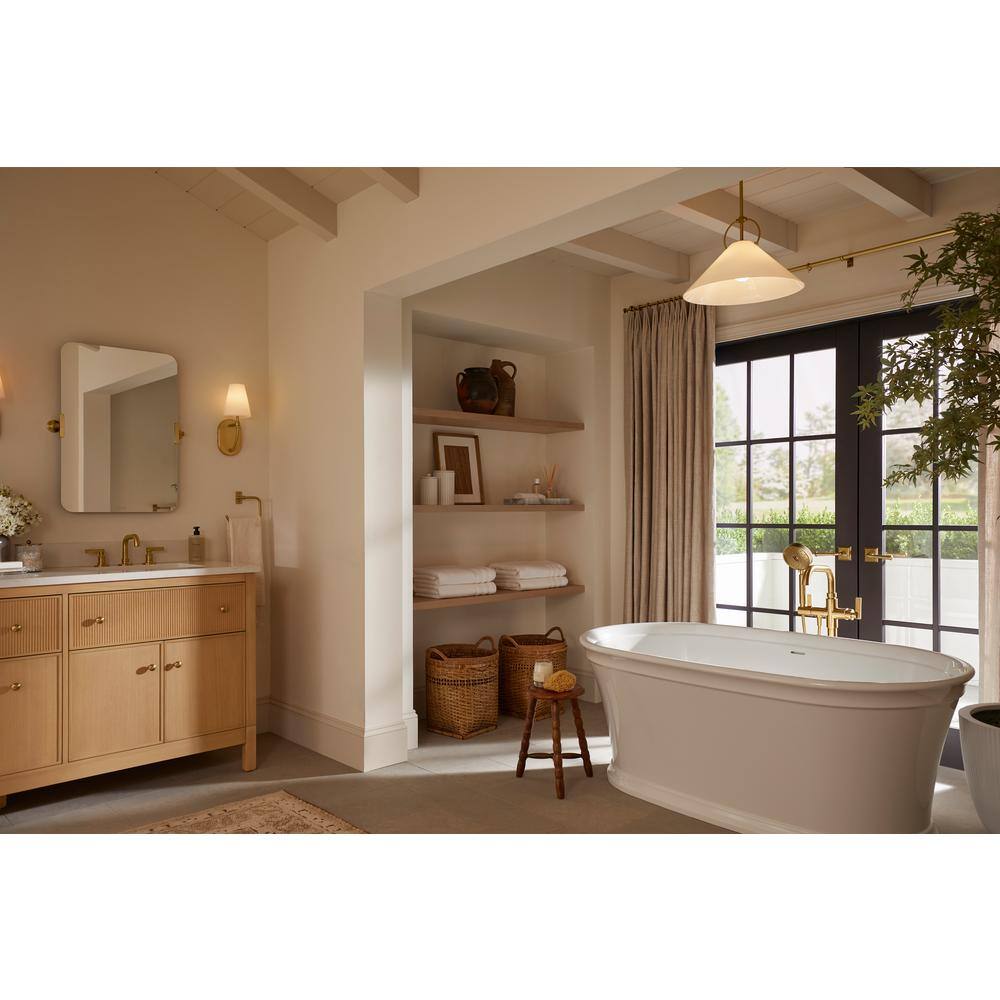 Kernen 18" Brushed Brass and Milk Glass Pendant Light