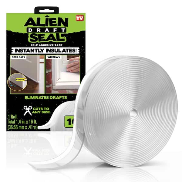 Alien Draft Seal 1.4 in. x 16 ft. Transparent Anti-Draft Adhesive Instant Insulation Door Seal Weatherstrip