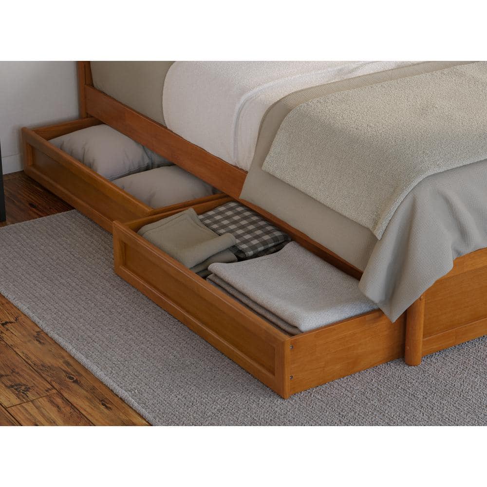 Lucia Light Toffee King Wood Platform Bed with Storage Drawers