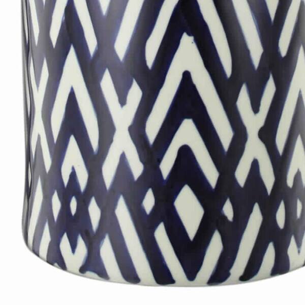 Benjara Ceramic Jar with Abstract Pattern BM165647 - The Home Depot