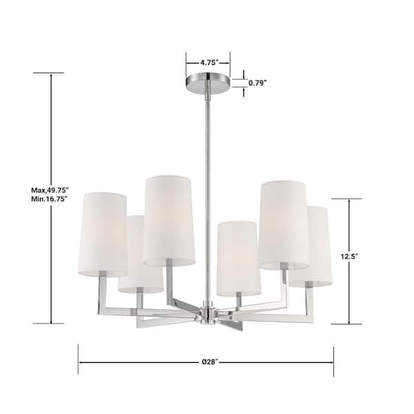 Gluckstein element 6 light outlets chandelier