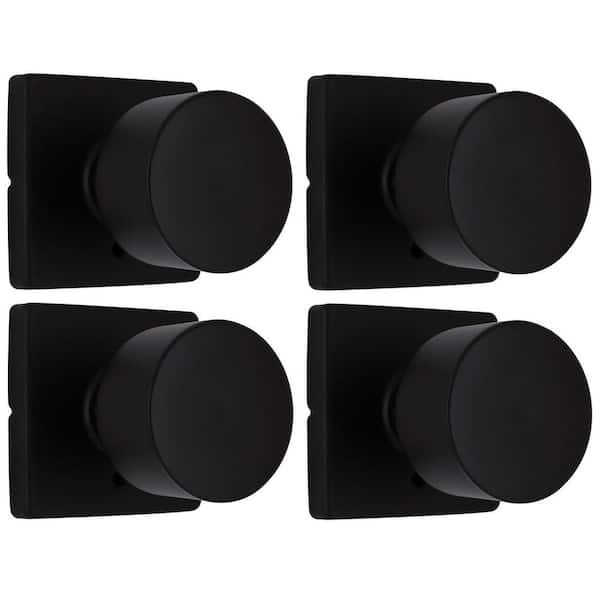 Ridgeway Matte Black Privacy Bed/Bath Door Knob 4-pack