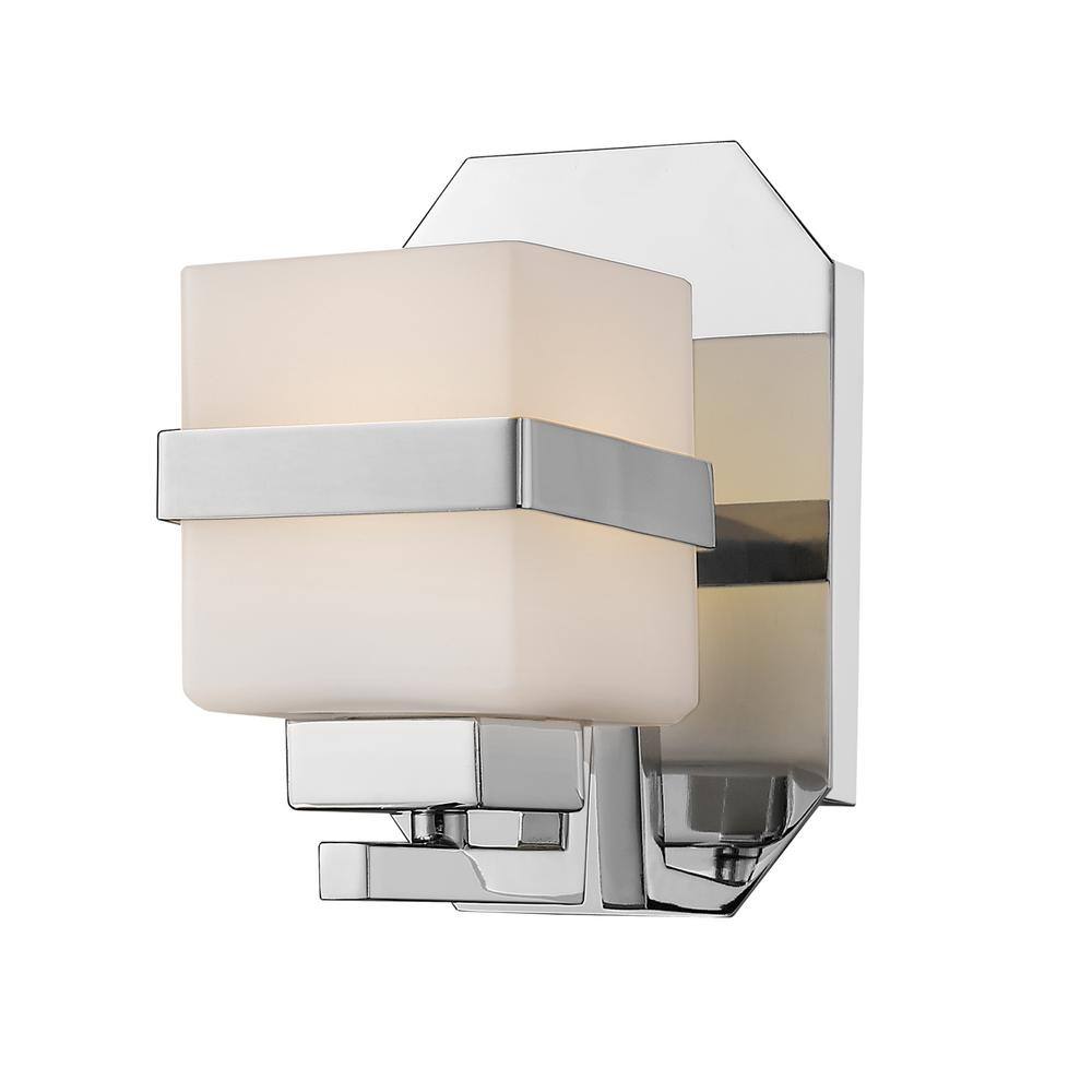 Ascend 8-Watt 1-Light Chrome Integrated LED Wall Sconce Light with Matte Op