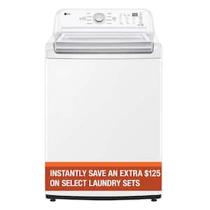 4.8 cu. ft. Top Load Washer in White with 4-way Agitator, NeverRust Drum and TurboDrum Technology