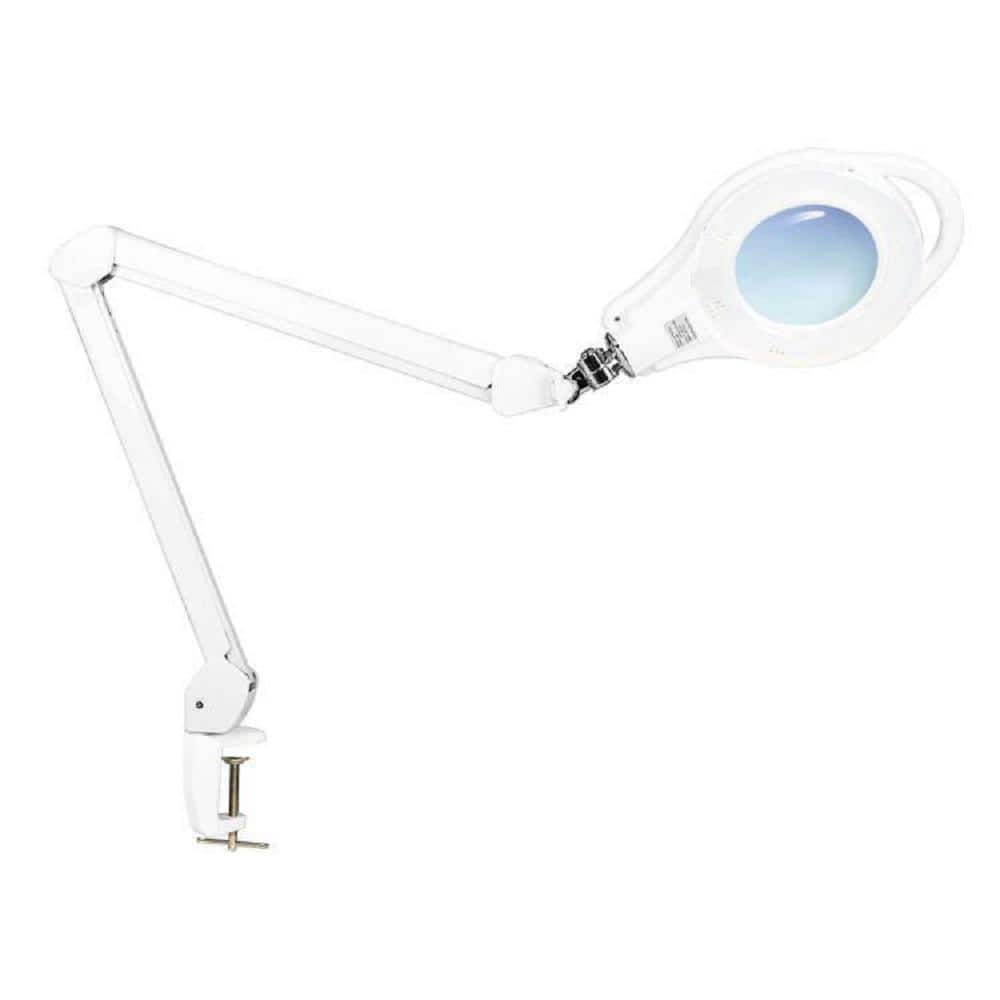 ELECWISH 31.5 in. White Indoor LED Magnifying Lamp with Clamp Lens Dimmable Brightness Color