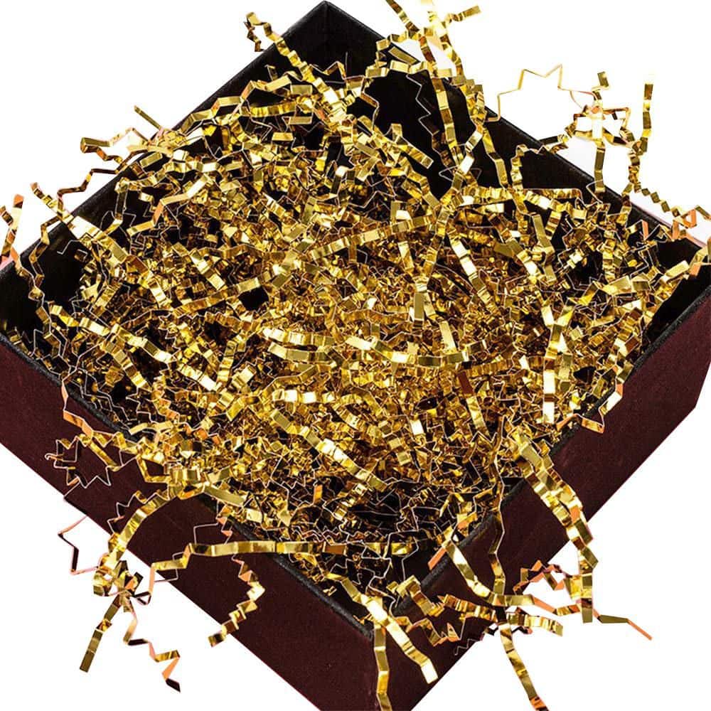 8.1 oz. Gold Crinkle Paper Filler Shredded Metallic Gift Box Stuffing for Decorations and Shipping price history on PriceWatchPro