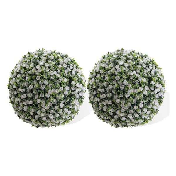 1.31 FT 2PC Artificial Topiary Flower Balls,Hanging Grass Ball for Home Wedding Decor