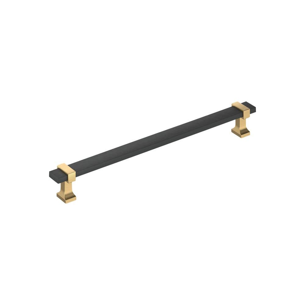 Overton 8-13/16 in. (224mm) Center-to-Center Modern Brushed Matte Black/Champagne Bronze Bar Cabinet Pull price history on PriceWatchPro