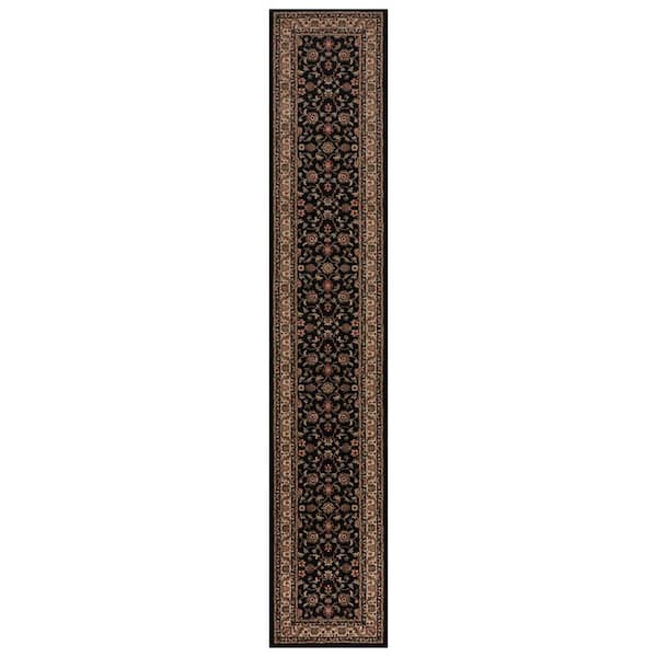 Marash Black 2 ft. 2 in W x 12 ft. L Stair Runner Rug (Covers 26 sq. ft.)