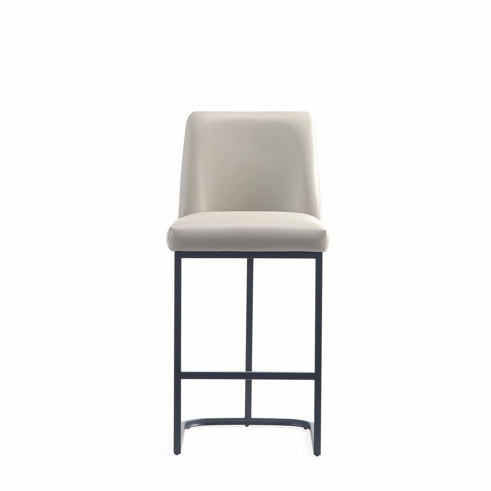 Light Gray Leatherette Upholstered Metal Counter Stool