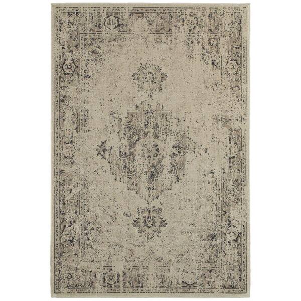 Unbranded Rosemary Distressed Grey/Charcoal 6 ft. x 9 ft. Area Rug