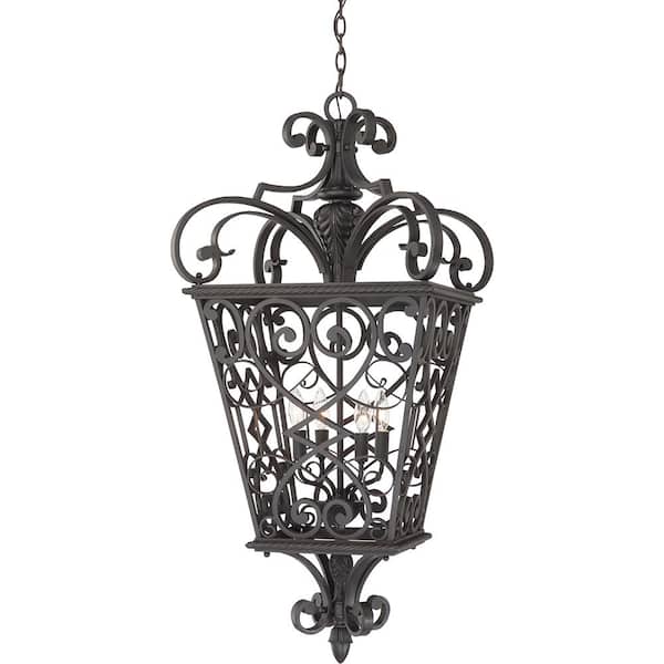 Fort Quinn 19 in. 4-Light Marcado Black Chandelier