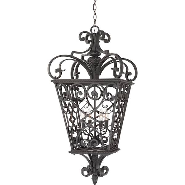 Quoizel Fort Quinn 19 in. 4-Light Marcado Black Chandelier