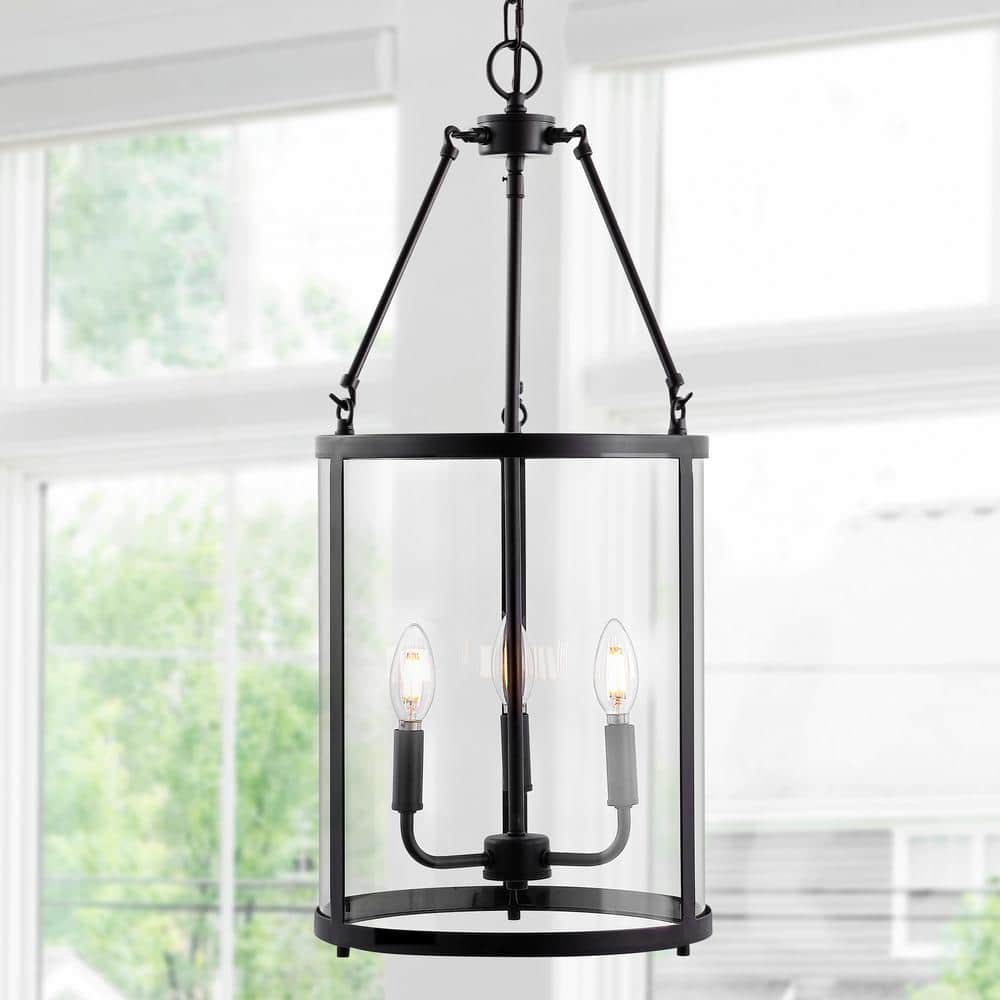 Kinsley 12" Industrial Farmhouse Oil-Rubbed Bronze LED Pendant with Clear Glass