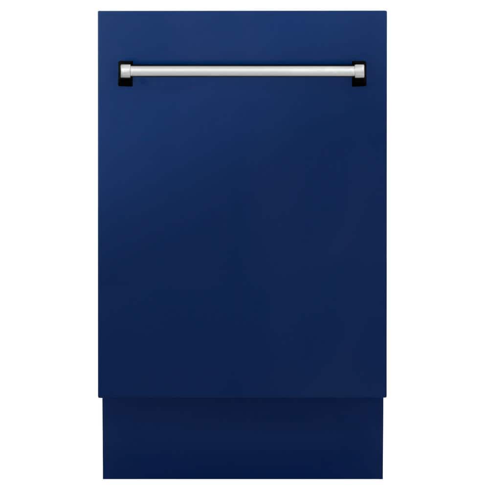 ZLINE Kitchen and Bath Tallac Series 18 in. Top Control 8-Cycle Tall Tub Dishwasher with 3rd Rack in Blue Gloss