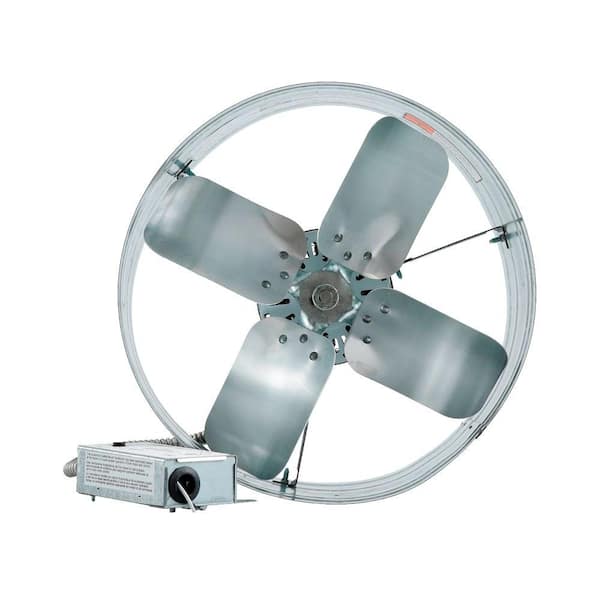 iLIVING 14 in. Single Speed Gable Mount Attic Ventilator Fan with Adjustable Thermostat, 3.15 Amp