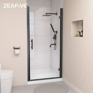 34 in. W x 72 in. H Frameless Pivot Swing Shower Door in Matte Black with 1/4 in. Clear Glass Right Hinged Shower Screen