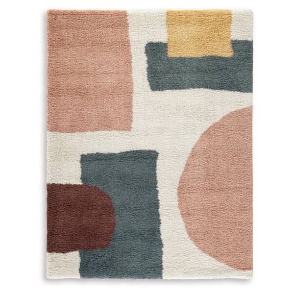 Flynnwick 8 ft. x 10 ft. Gray/Pink Geometric Area Rug