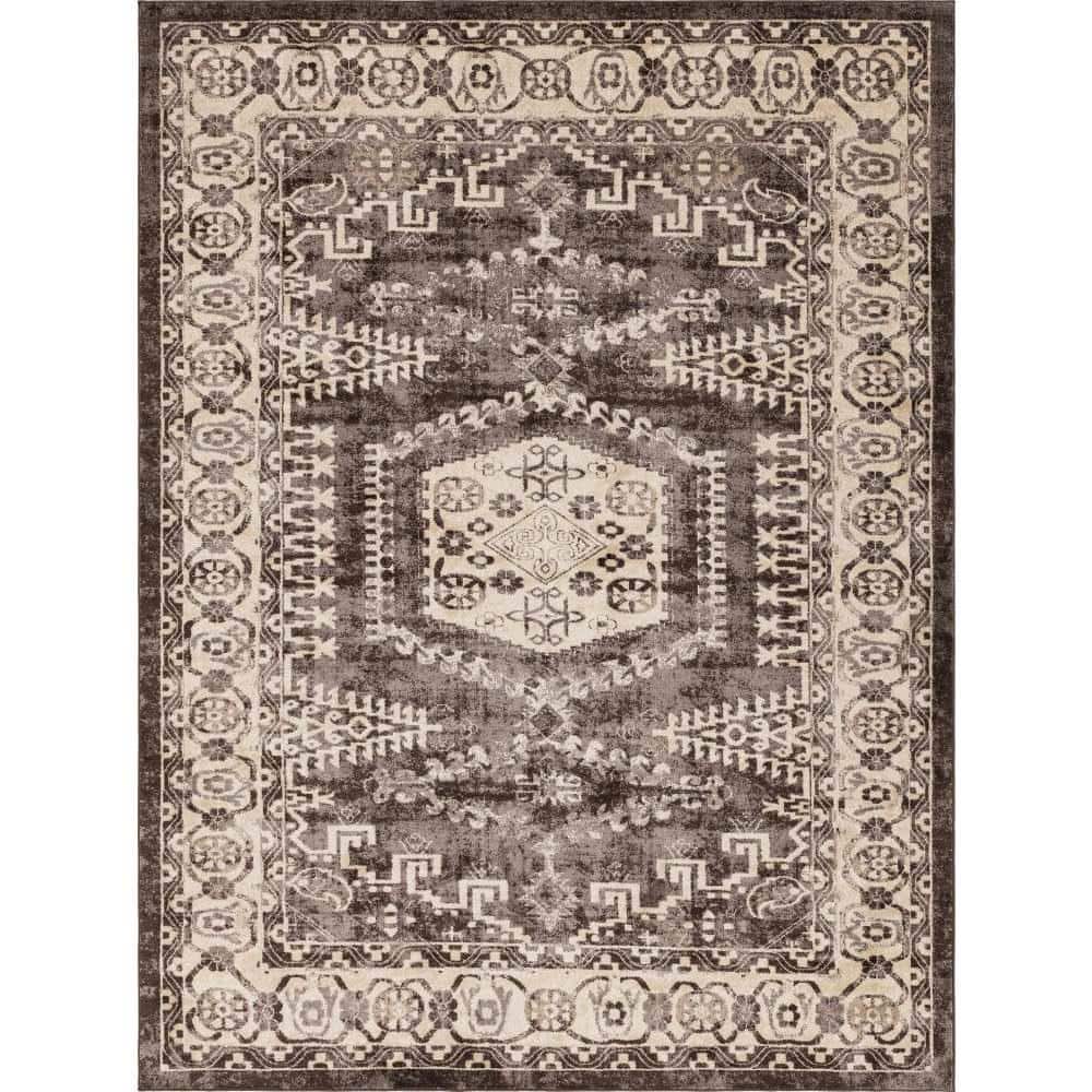 Unique Loom Utopia Larissa Dark Brown 9' 0 x 12' 0 Area Rug 3146625