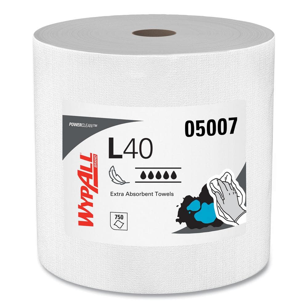 WYPALL 12.5 in. x 13.4 in. White Jumbo Roll L40 Towel Cleaning