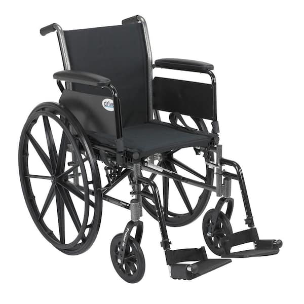 Drive Medical Cruiser III Wheelchair with Removable Flip Back Arms, Full Arms and Swing-Away Footrests
