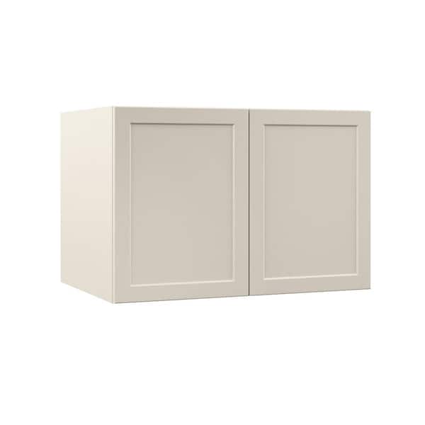 Hampton Bay Designer Series Melvern 36 in. W x 24 in. D x 24 in. H Assembled Shaker Deep Wall Bridge Kitchen Cabinet in Cloud