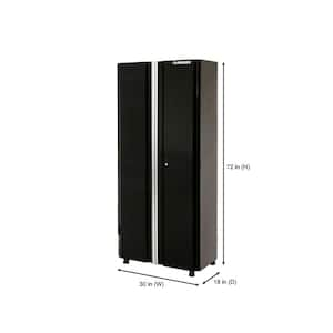 Ready-to-Assemble 24-Gauge Steel Freestanding Garage Cabinet in Black (30.5 in. W x 72 in. H x 18.3 in. D)