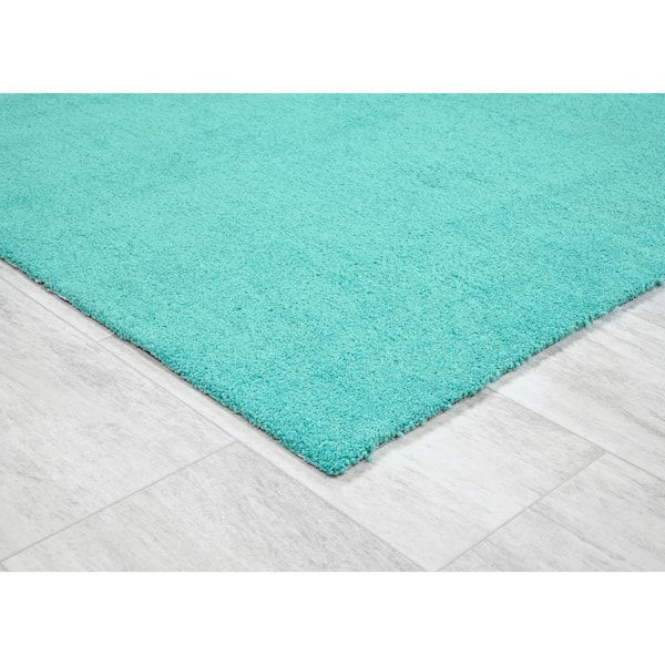 Gramercy 6 ft. x 9 ft. Sea Foam Solid Color Plush Rectangle Bath Rug