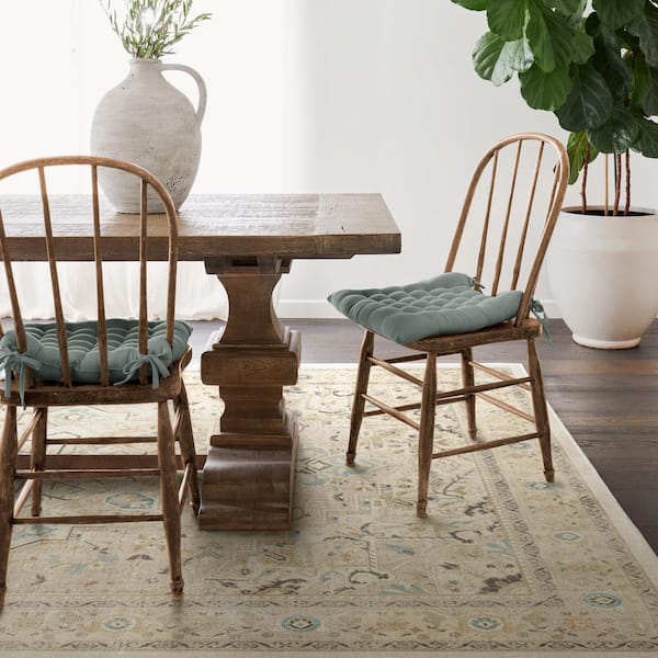 Machine Washable Rug with Standard Pad-Kamran Ivory Opal 5 ft. x 7 ft.