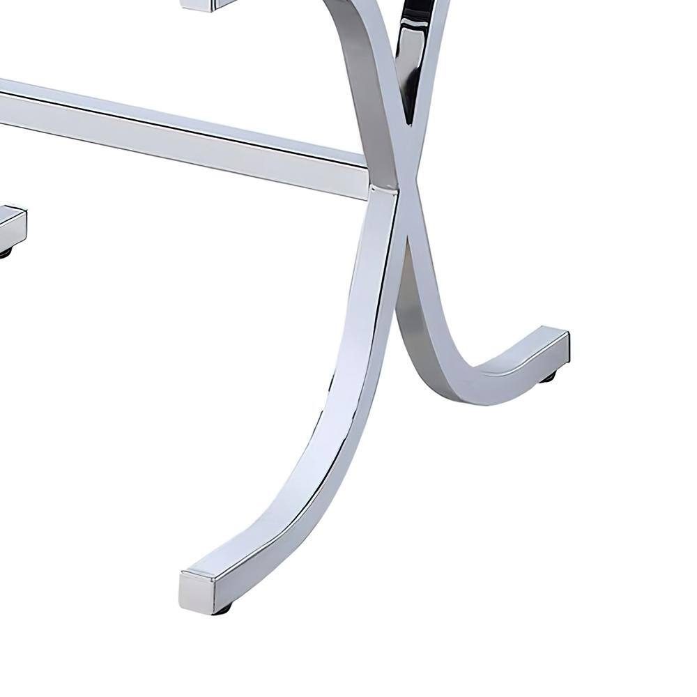Yuri 21" Chrome Finish Mirrored Metal End Table