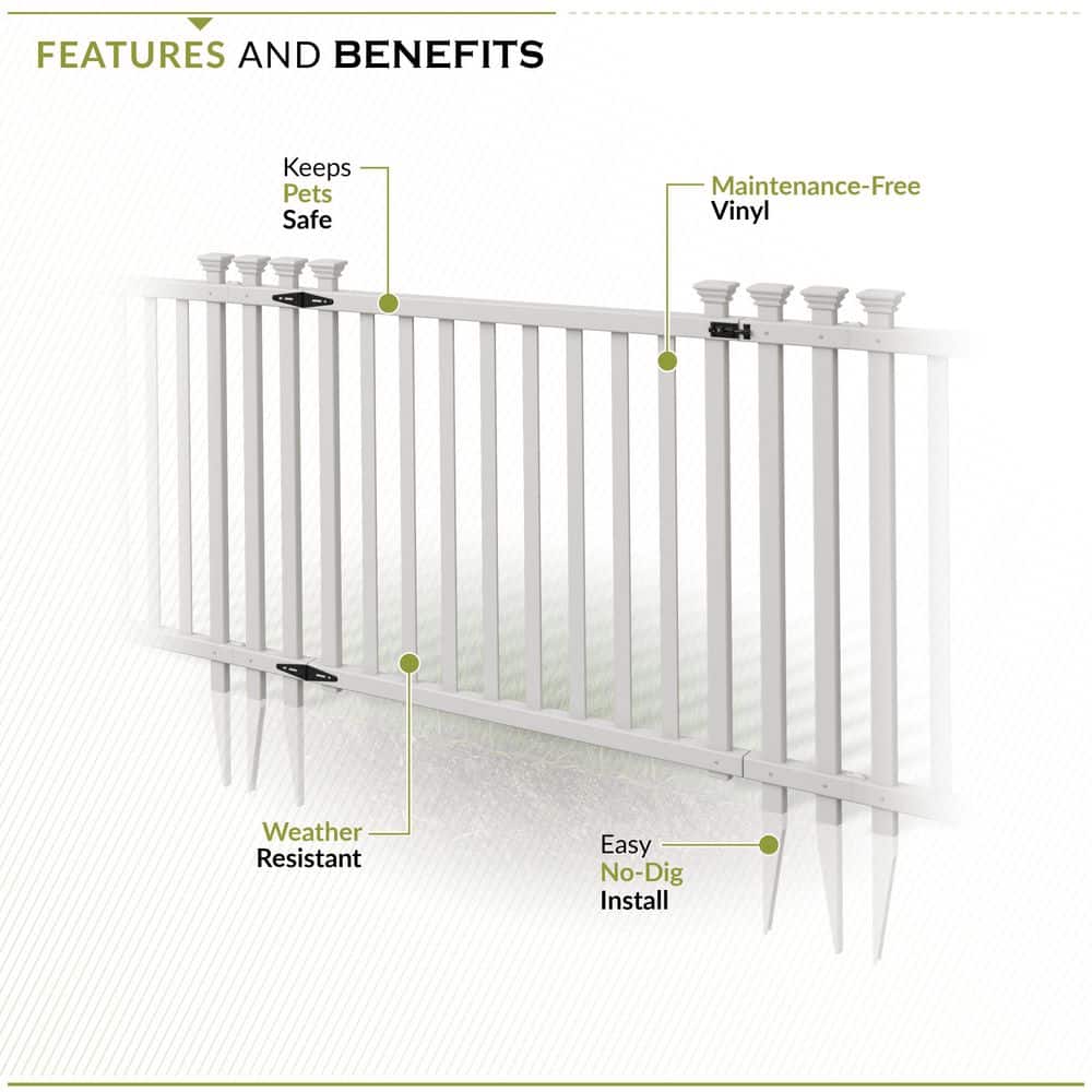 Baskenridge 3-ft White Vinyl Picket Fence Gate Kit