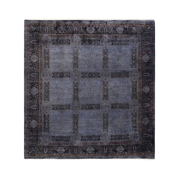 Overdyed Gray 7 ft. 1 in. x 8 ft. 5 in. Wool Indoor Area Rug