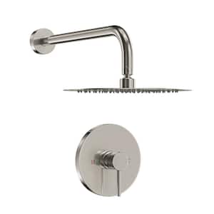 1-Spray Patterns with 1.5 GPM 10 in. Wall Mount Round Ceiling Fixed Shower Head in Brushed Nickel
