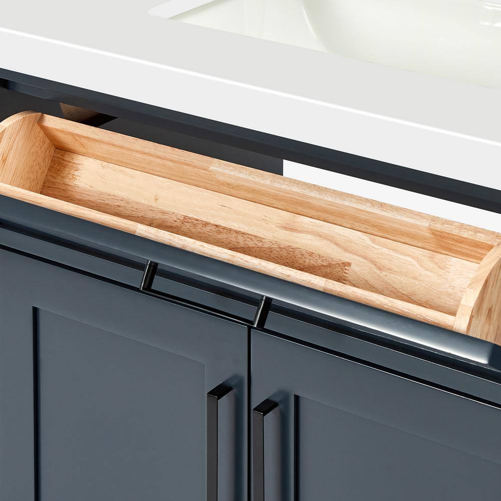 Midnight Blue Double Vanity with White Quartz Top