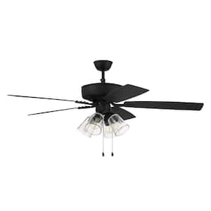 Pro Plus-104 52 in. Indoor Dual Mount Espresso Ceiling Fan with 4-Light Clear Glass LED Light Kit