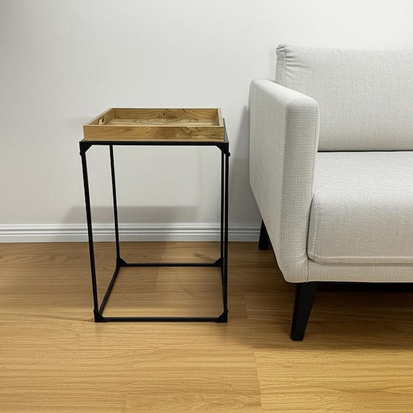 20.00 in. Natural Square Solid Wood End Table