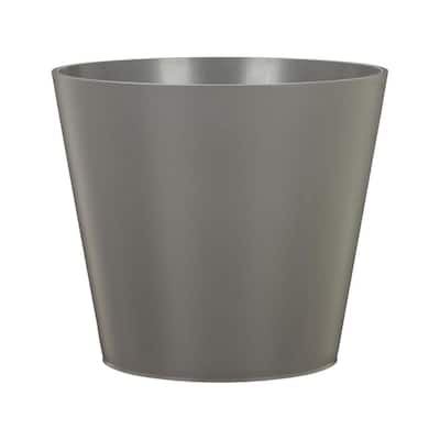 11.8 in. x 11.8 in. D x 9.4 in. H Davina Medium Nero Gray Resin Pot