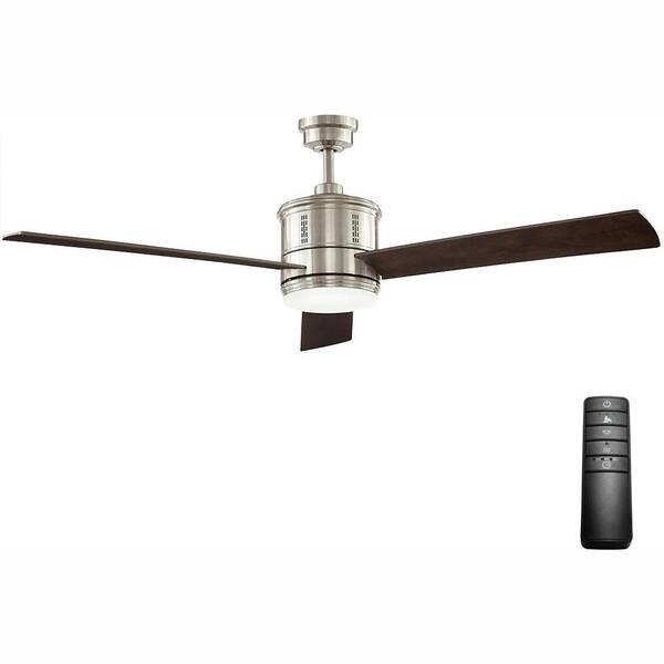 Home Decorators Collection Gamali 60 In Led Indoor Brushed Nickel Ceiling Fan With Light Kit And Remote Control 56060 - Home Decorators Collection Railey