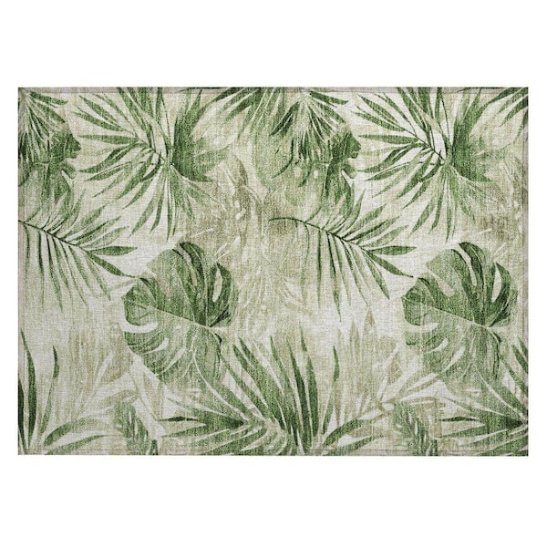 Chantille Machine Washable Indoor/Outdoor Abstract ACN1886 Aloe 2 ft. x 3 ft. Accent Rug