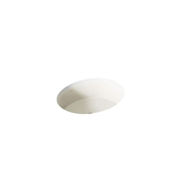 KOHLER Verticyl 19.25 in. x 14 in. Undermount Bathroom Sink in Biscuit Vitreous China with Drain
