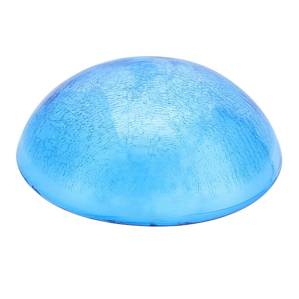 Glass Toadstool Gazing Globe Ball, 9 in. Dia, Teal Blue