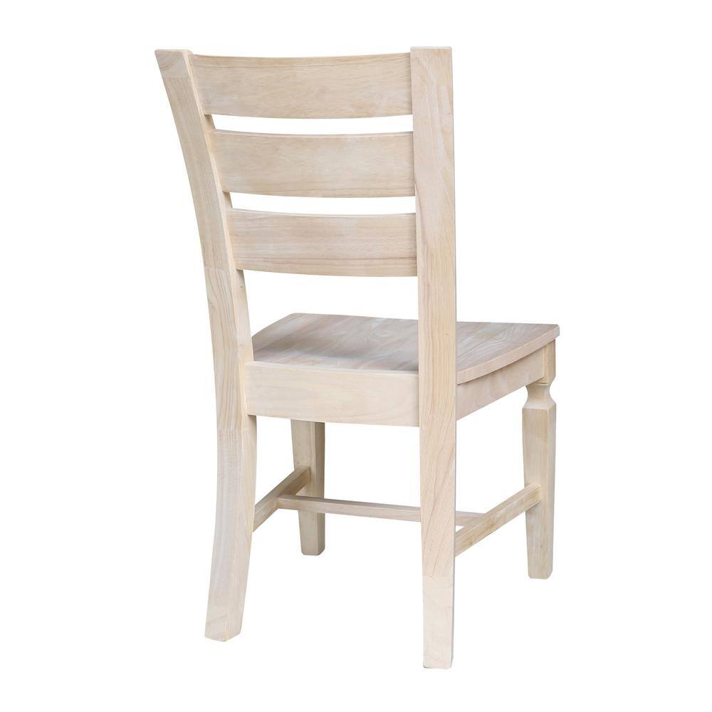Vista Unfinished Solid Parawood High Ladderback Chair Set