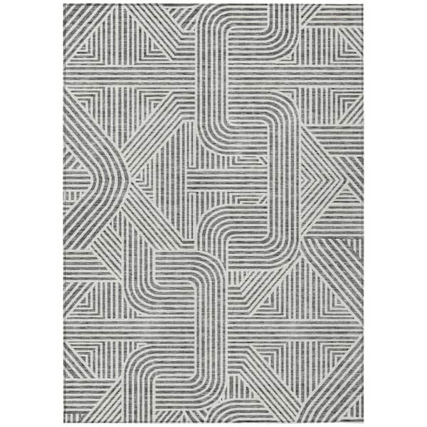 Chantille Machine Washable Indoor/Outdoor Abstract ACN917 Gray 3 ft. x 5 ft. Area Rug