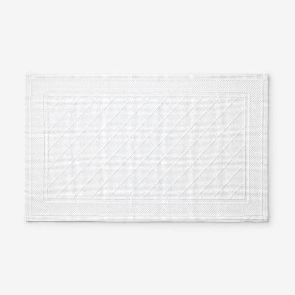 Legends Luxury Diamond Flatwoven Bath Mat 17 in. x 24 in. White No Pad Attached