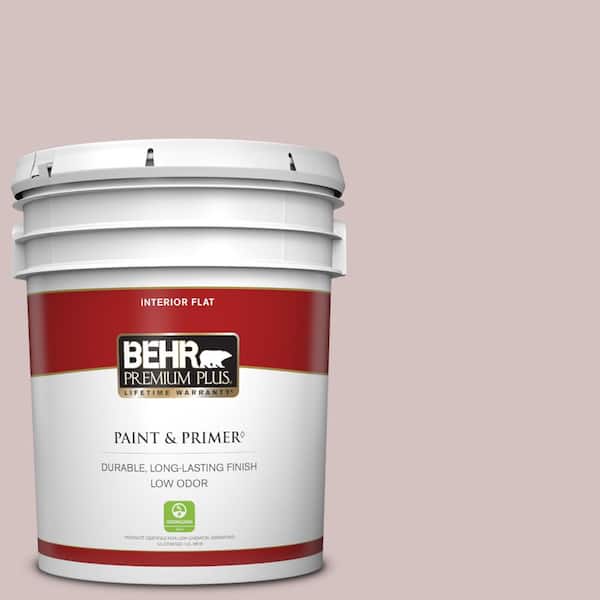 BEHR PREMIUM PLUS 5 gal. #120E-2 French Taupe Flat Low Odor Interior Paint & Primer
