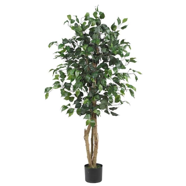 Nearly Natural 4 Ft Artificial Ficus Silk Tree 5299 The Home Depot