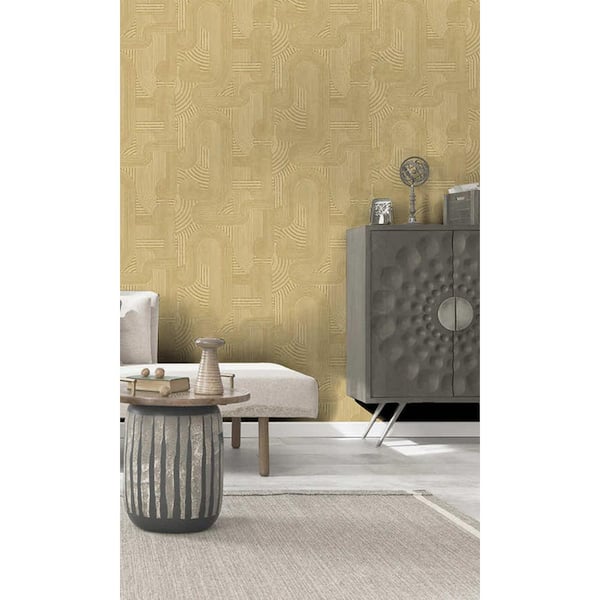 Walls Republic Ochre Geometric Bohemian Print Non-Woven Paper Paste the Wall Textured Wallpaper 57 sq. ft.